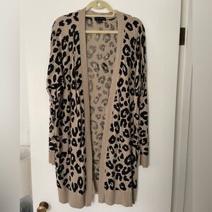Sanctuary Tan and Black Animal Print Cardigan